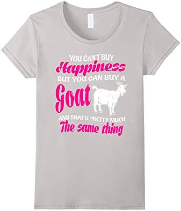 Women's Happiness Goats Shirt Large Silver