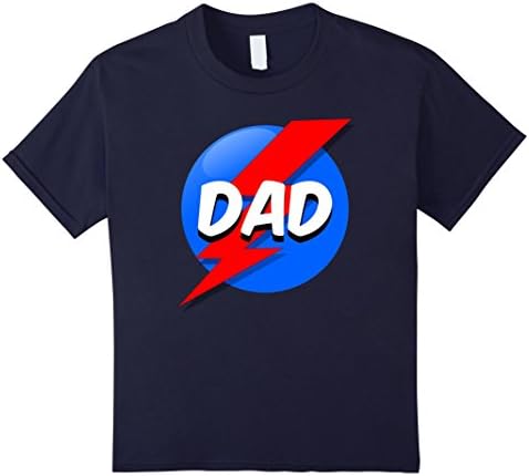 Kids Cool Superhero Dad T Shirt 10 Navy