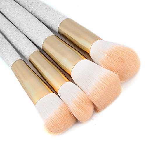 Lavany 12pcs Make up Brushes Set,Long Wooden Handle Makeup Brush Set tools Make-up Toiletry Kit Wool Make Up Brush Set Clearence (White)