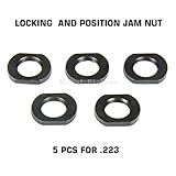 FieldSport® 1/2x28 Thread Crush Washer Replacement Jam Nut Muzzle Brake Locking and Position Adjustement, All Steel, Black Steel, 5PC Pack