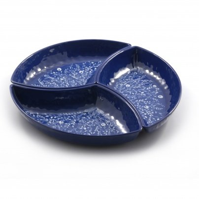 Nador 3-Part Chip and Dip, Melamine, Blue, 0.1 x 0.1 x 0.1 cm