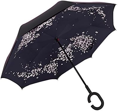 Yeipis Inverted Umbrella Double Layer Reverse folding Car Umbrella (Sakura)