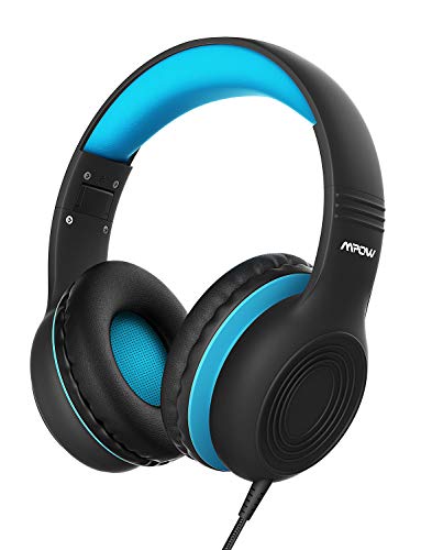 Mpow CH6 Kids Headphones On-Ear, Sharing Function Headphones for Children Boys Girls, Volume Limited Safe Foldable Headset w/Mic for School/PC (BlackBlue)
