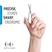 Coco's Closet Cuticle Nail Scissors - Stainless Steel Precision Manicure Scissor - Extra Pointed Curved Fingernail Scissor