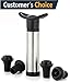 FILWIN Vacuum Wine Saver Pump Preserver with 2 Time Scale Record Vacuum Wine Stoppers, Silver