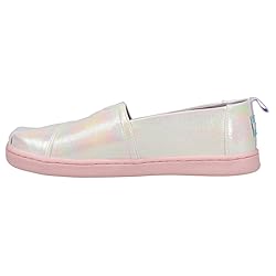 TOMS Kids Girls Alpargata Iridescent Slip On Flats