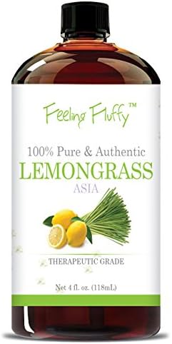 Feeling Fluffy 100% Pure Lemon Grass Essential Oil - Large 4 oz (118 ml) - Therapeutic Grade Aromatherapy Oil - Perfect to Add to Dryer Balls