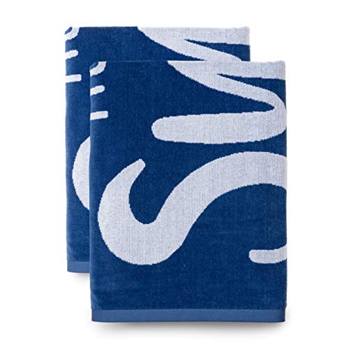 Welhome Jacquard Beach Towel Set of 2100 Turkish Cotton Oversize