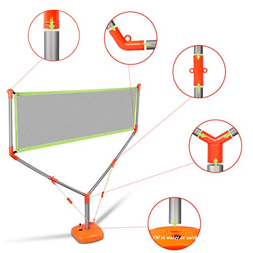 Duckura 2 in 1 Racket Game Set, Family Kids Badminton Tennis Net Outdoor Play, Christmas Toys Gifts for Boys Girls Adults - Thumbnail 5