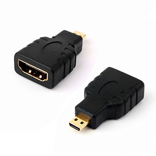 GearIt Micro HDMI Adapter - HDMI Female (Type-A) to Micro HDMI Male (Type-D) Gold Plated Connector Converter Adapter