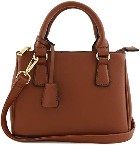 Classic Triple Zip Top Handle Mini Satchel Bag