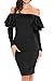 Sidefeel Women Long Sleeve Ruffle Off The Shoulder Bodycon Party Midi Dress