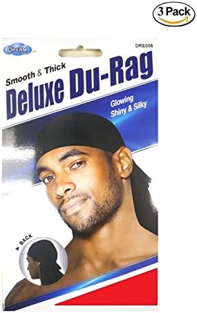 DreamNew Deluxe Du-Rag Red 3 Pack Smooth & Thick, Stretchable, Wrinkle Free, 100% Polyester