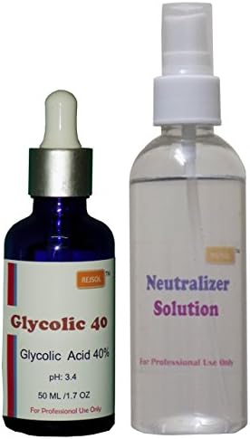 Rejsol Glycolic Acid 40 Percent Glycolic Acid Peel, 50ml with Neutralizer, 100ml
