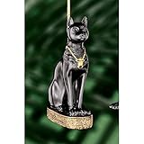 Design Toscano Bastet Egyptian Holiday Ornament in Faux Ebony and Gold