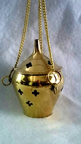 Traditional Brass Tibetan Charcoal incense burner, complete with a tube of charcoal discs and 10gm frankincense