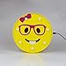 DELICORE Marquee Emoji Sign Funny LED Table Lamps Night Lights for Children Kids Bedroom Wall Decor Battery Operated & USB Charging (Nerd Girl)