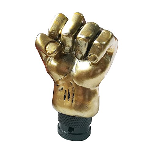 MavotaGear Shift Knob with Fist Design Cool Shift Knob with 3 Adapter for Fit Car Truck SUV Gold