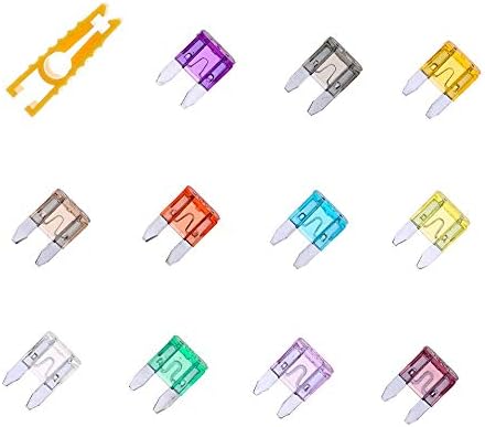 212 PCS Mini Blade Fuse Assortment of 2A 3A 5A 7.5A 10A 15A 20A 25A 30A 35A 40A Full AMP Automotive Replacement Small - Mini ATM/APM Fuses for Motorcycle Auto ATV UTV SUV Cruiser Truck Car Boat