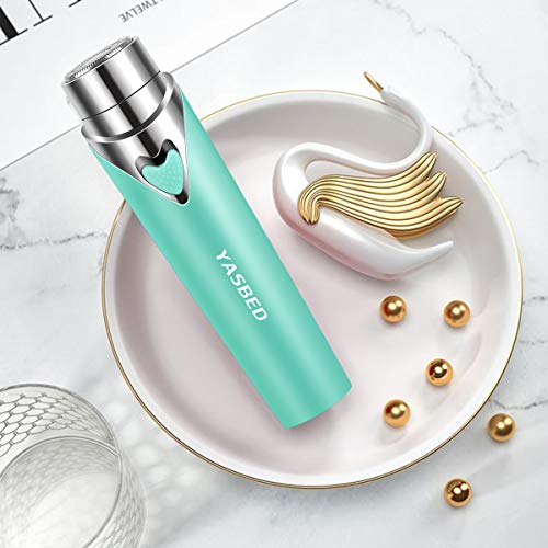 Facial Hair Removal for Women, Painless Hair Remover Lady Trimmer Peach Fuzz Electric Shaver Razor for Face Hair, Upper, Lip, Cheek, Body, Portable Pocket Blue Color (Blue)