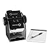 Rolodex Two-Tone Mesh Rotary Business Card File, 200-Card, Black and Silver (1734234)