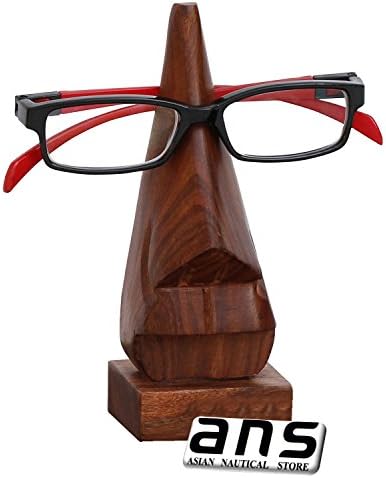 Asian Nautical Store#1 Funny Gift 6" Witty Rosewood Spectacle Holder - Wood Nose Premium Quality Eyeglass Holder/Spectacle Display Stand - Unique Desktop Accessory
