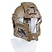 Goshfun Tactical Military Helmet Protective Fast Helmet Full Face Mesh Mask with Goggle for Airsoft Paintball CS Outdoor Activity, Tan