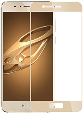 Huawei Honor 8 Screen Protector, Meiya Premium 0.33mm HD Clear Full Coverage Tempered Glass Screen Protector Film for Huawei Honor 8, 9H hardness 2.5D round Edge 2Pack (Gold)