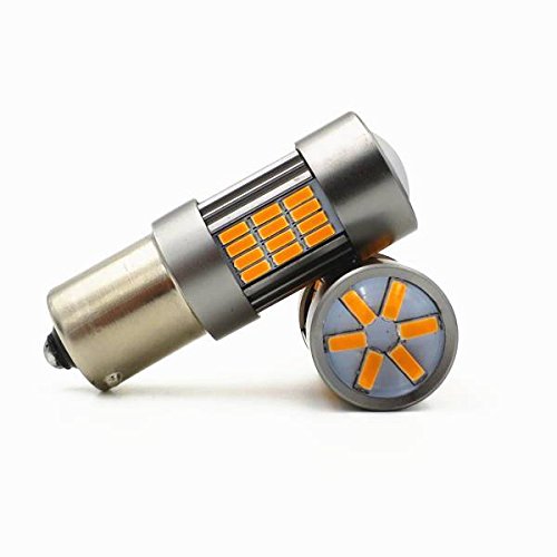 Alla Lighting 54-SMD 1156 7506 BA15S Newest Version High Power 4014 Chipsets Amber Yellow Xtremely Super Bright Backup Reverse LED Lights Bulbs Replacement