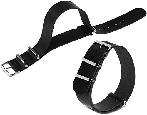 JaneDream Owner 18mm/20mm/22mm PU Leather Wrist Watch Band Strap Mens Stainless Steel Pin Buckle