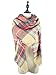 Zando Plaid Blanket Thick Winter Scarf Tartan Chunky Wrap Oversized Shawl Cape
