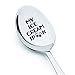 Gifts for him and her-My ice cream spoon engraved stainless steel ice cream and dessert spoons, kitchen utensils-7 inches
