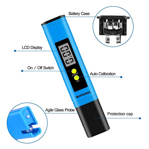 VEROSKY Digital PH Meter, PH Meter 0.01 PH High Accuracy Water Quality Tester with 0-14 PH Measurement Range for Household Drinking, Pool and Aquarium Water PH Tester Design with ATC - Thumbnail 2
