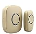 SadoTech Wireless Doorbells for Home, Apartments, Businesses, Classrooms, etc. - 1 Door Bell Ringer & 1 Plug-In Chime Receiver, Battery Operated, Easy-to-Use, Wireless Doorbell w/LED Flash, Beige