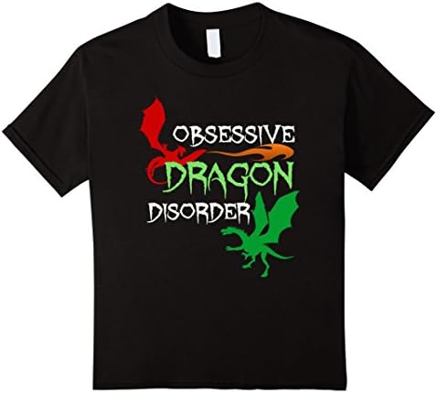 Kids Obsessive Dragon Disorder T-Shirt 12 Black
