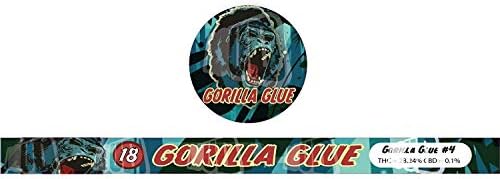 Loud Packaging 100ml Pressitin - Tuna Cans Gorilla Glue Stickers Printed High Gloss Vinyl Includes Side Tin and Strain & Design - Wraps & Lid Slaps Label - 3.5 Garms Count 20