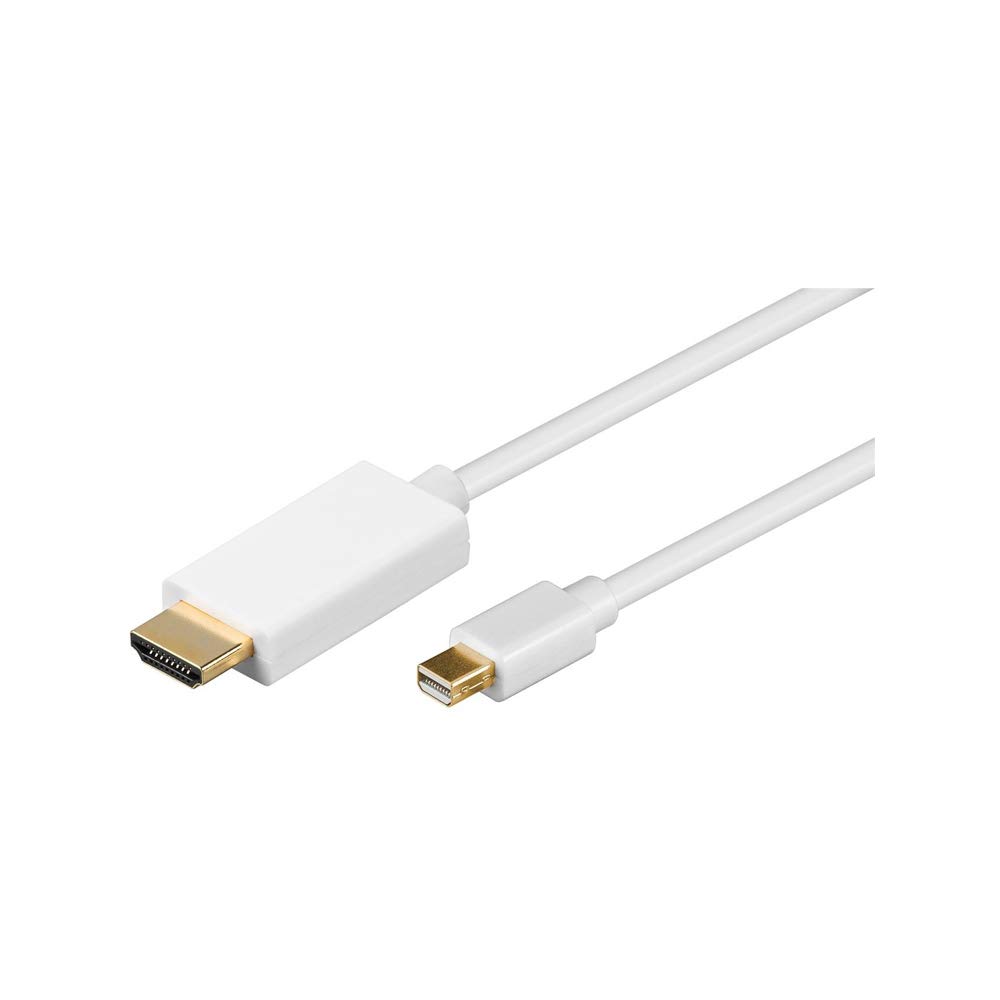 Goobay 52861 Mini DisplayPort/HDMI Adapter Cable 1.2, Gold-plated, White, 2 m Cable Length