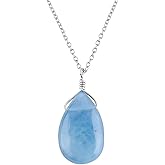 OdrillionGems Natural Gemstone Pendant Necklace, 925 Sterling Silver, Cabs Stones, Chakra Crystals, Birthday, Dainty, Handmade Jewelry, Wedding, Minimalist, Gift for Women