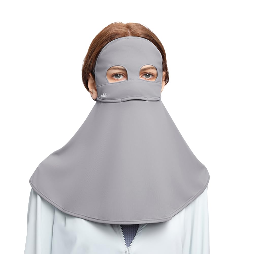 Photo 1 of OHGOLF Women Anti UV Full Face Cover UPF 50+ Summer Face Mask Breathable Sunscreen Sports Face Covering SLF5M046T Dark Grey
