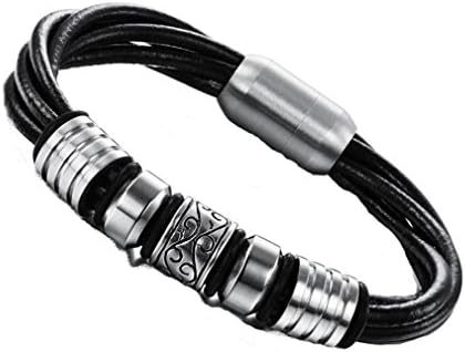 XIEXIE Super Man Fashion Leather Multilayer Titanium Steel Men's Bracelet Gifts , one size