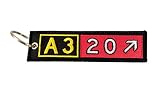 Airbus A320 Airport Taxiway Sign Embroidered Keychain