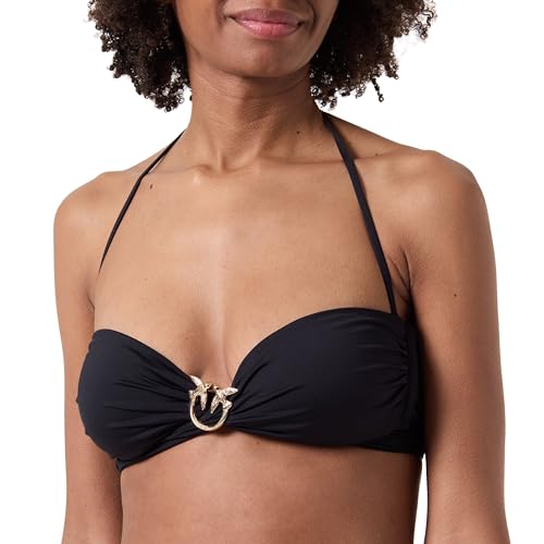 Pinko Amaryllis Tecno Top Bikini Jersey con Anela Pájaros Parte Superior, Z99_Negro Limousine, L para Mujer