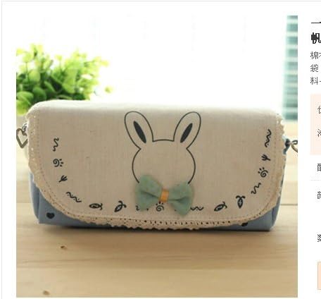 Creative Cute Bowknot Large Capacity Canvas Pencil Box Stationery Supplies Pencil Case