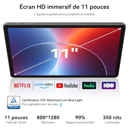 TABWEE Android 16 Tablette 11 Pouces - 24Go RAM+128Go (2To TF), Octa-Core, 90Hz Écran, 8000mAh, 13MP+8MP, Widevine L1, Gemini AI 3.1 Pro, Charge Inversée, GPS, Tablette Tactile (Garantie de 4 Ans)