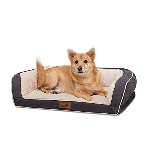 EMME Sofa Style Orthopedic Dog Beds, Deluxe Pet Couch Bed with Egg Foam