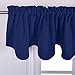 NICETOWN Blackout Tiers Window Valances - 52 by 18 inches Blackout Curtains Pole Pocket Kitchen/Bathroom/Living Room/Boys Bedroom Scalloped Valances, Navy Blue, 1 Pair