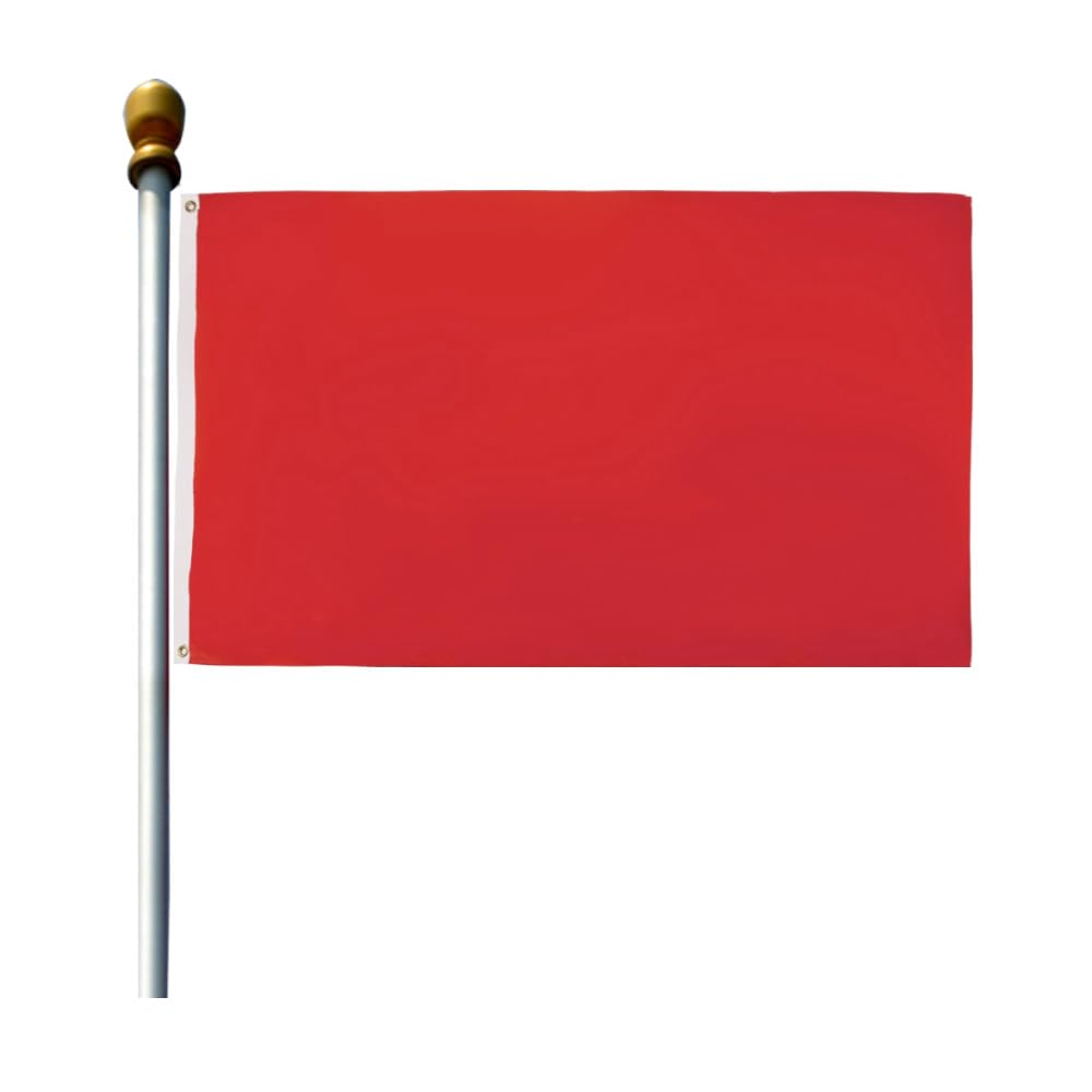 5ft x 3ft Red Flags and Banners 90 * 150cm with Two Brass Grommets Vivid Color Plain Red Flags for Festival Party Sport Events Gardens Bar Indoor and Outdoor Decoration — image 1