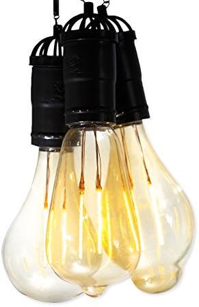 Hanging Solar Light Bulb with S Hook - Set of 3 different Edison type designs