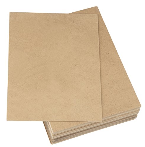 MDF Board - 30-Pack Wood Board, Medium Density Fibreboard, Hardwood Board, Brown, 3.875 x 5.875 x 0.0625 Inches