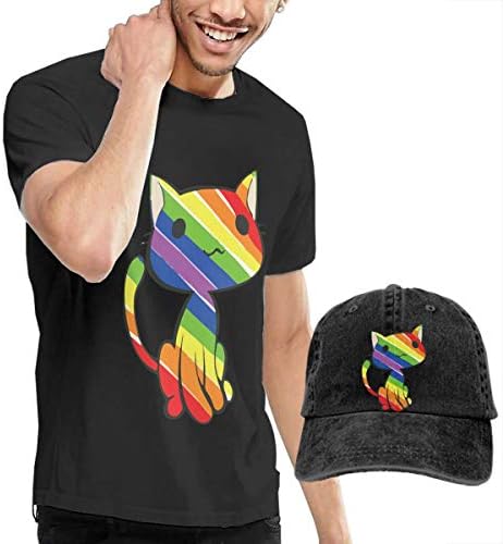 Rainbow Cat Fashion Men's T-Shirt and Hats Youth & Adult T-Shirts